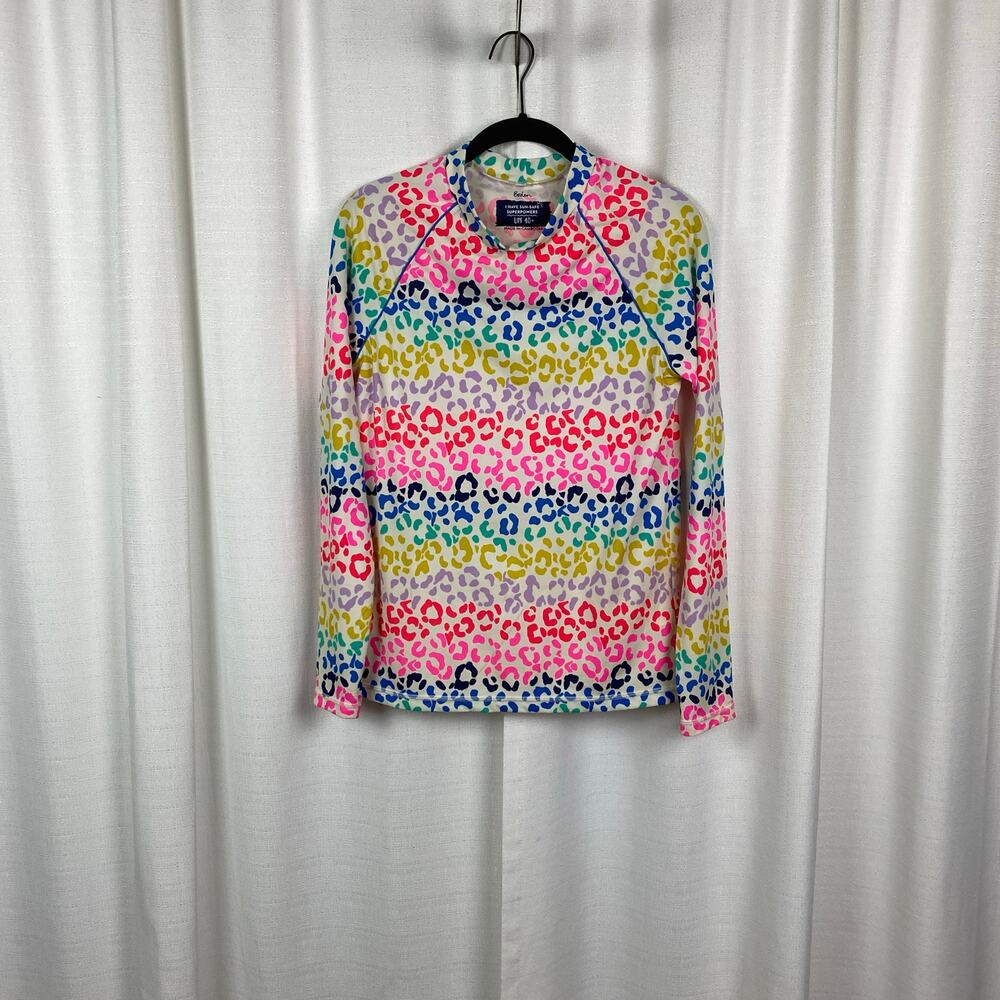 Boden Mini Boden Girls Rainbow Leopard Print Rash Guard Sz.15-16Y